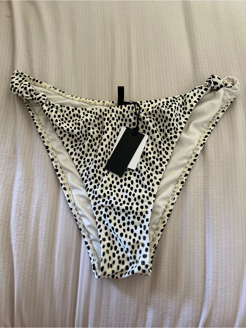 Kendall & Kylie Black and White Dalmatian Print Bikini Bottoms